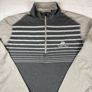 Poppy Hills Sensor Cool 1/4 Zip Golf Jacket By Ping Men Medium Gray Striped